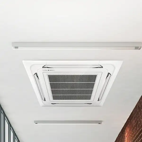Ceiling cassette air conditioning Four-way ceiling cassette air conditioning unit fitted in a suspended ceiling